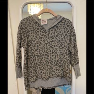 Grey Cheetah Print Hoodie
